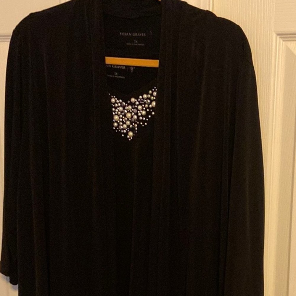 Dressy Shell top and open cardigan